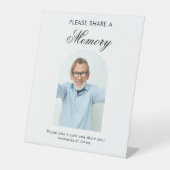 Funeral Share a Memory Minimal Simple Photo Arch Sockelschild (Vorderseite)