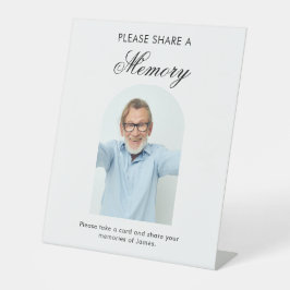 Funeral  Share a Memory Minimal Simple Photo Arch Sockelschild