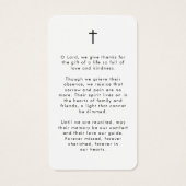 Funeral Sympathy Photo Forever Prayer Card (Rückseite)