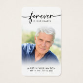 Funeral Sympathy Photo Forever Prayer Card (Vorderseite)