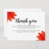 Funeral Sympathy Thank you Card Postkarte (Vorne/Hinten)