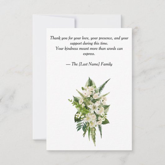 Funeral Thank You Card Dankeskarte (Vorderseite)