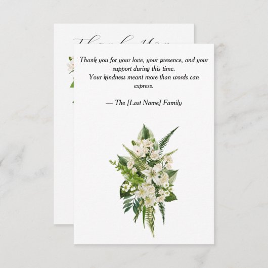Funeral Thank You Card Dankeskarte (Vorne/Hinten)