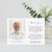 Funeral Thank You Photo In Loving Memory Dankeskarte (Stehend Vorderseite)