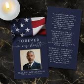Funeral USA Flag Military Photo Prayer Card