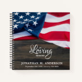 Funeral Veteran Memorial American Flag GastBook Notizblock (Vorderseite)