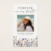 Funeral Wildflower Forever Hearts Prayer Card (Vorderseite)