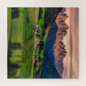 Funes, Italien - landschaftliches Landschaftsbild Puzzle (Horizontal)
