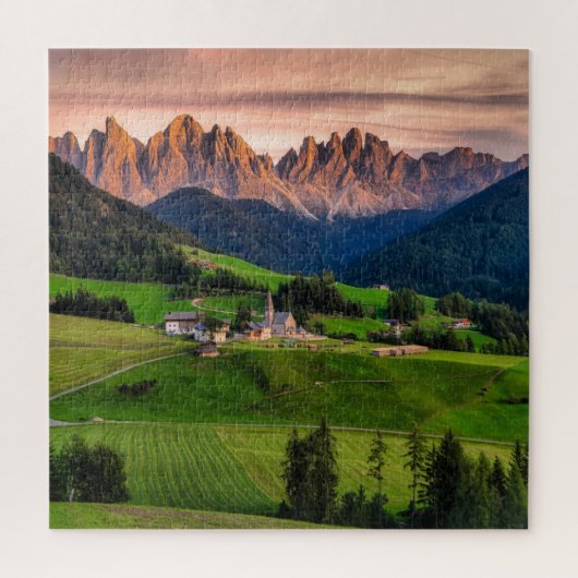 Funes, Italien - landschaftliches Landschaftsbild Puzzle (Vertikal)