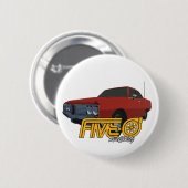 Fünf-0 Rot Button (Vorne & Hinten)