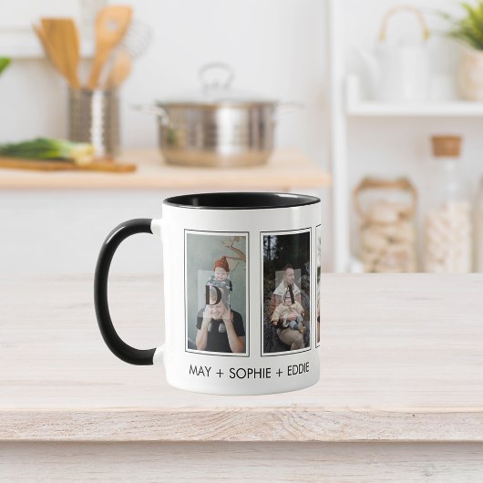 Fünf (5) Fotos Fotos und Namen der Vaterfamilie Tasse