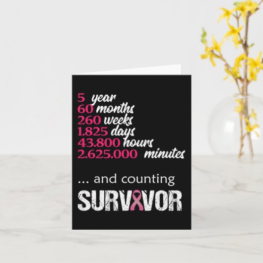 Fünf 5 Jahre Überlebende Brustkrebs Aufklärung Ges Karte (Gelbe Blume)