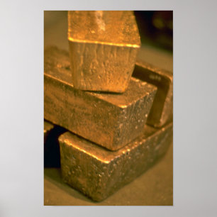 Fünf 90 Pfund Goldziegel Poster