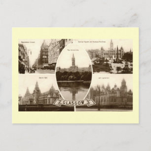 Fünf Ansichten von Glasgow Schottland Vintage Postkarte