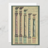 Fünf Architekturaufträge von Vignola Einladung (Vorne/Hinten)