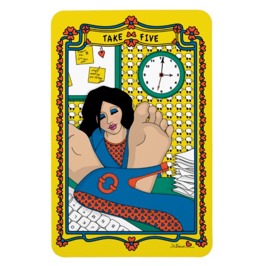 Fünf_B_4x6-Kühlschrank Magnet (Vertikal)