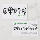 Fünf Bäume - Schwarz auf Weiß Visitenkarte (Vorne/Hinten)