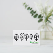 Fünf Bäume - Schwarz auf Weiß Visitenkarte (Stehend Vorderseite)