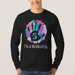 Fünf bin ich eine handliche 5-jährige Gefärbte Kra T-Shirt