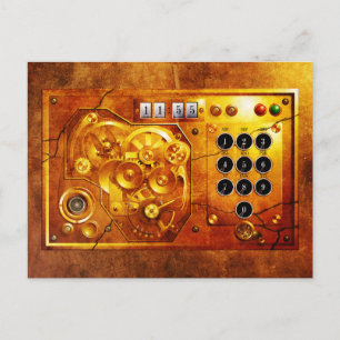 Fünf bis zwölf Steampunk-Uhr-Grunge Postkarte