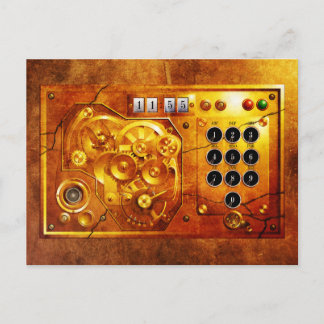 Fünf bis zwölf Steampunk-Uhr-Grunge Postkarte
