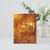 Fünf bis zwölf Steampunk-Uhr-Grunge Postkarte (Stehend Vorderseite)