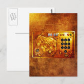 Fünf bis zwölf Steampunk-Uhr-Grunge Postkarte (Vorne/Hinten)