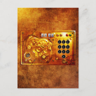 Fünf bis zwölf Steampunk-Uhr-Grunge Postkarte