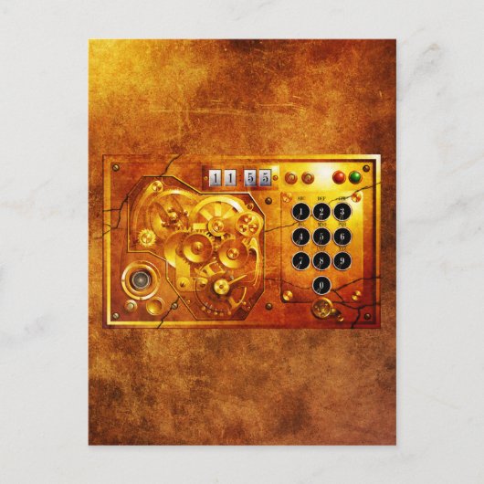 Fünf bis zwölf Steampunk-Uhr-Grunge Postkarte (Vorderseite)
