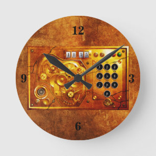 Fünf bis zwölf Steampunk-Uhr-Grunge Runde Wanduhr