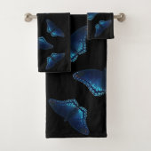 Fünf blaue Schmetterlinge Muster Badhandtuch Set (Insitu)