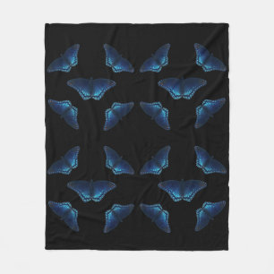 Fünf blaue Schmetterlingsmuster Fleecedecke