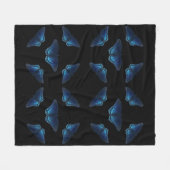 Fünf blaue Schmetterlingsmuster Fleecedecke (Vorderseite (Horizontal))
