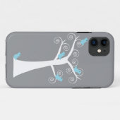 Fünf blaue Vögel in einem Baumfall Case-Mate iPhone Hülle (Rückseite (Horizontal))
