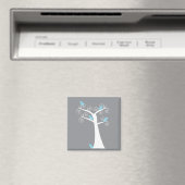 Fünf blaue Vögel in einem Baummagazin Magnet (In Situ (Geschirrspüler))