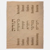 Fünf Bücher der Tora/Bibel auf Hebräisch, Englisch Fleecedecke (Vorderseite)