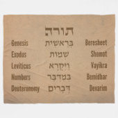 Fünf Bücher der Tora/Bibel auf Hebräisch, Englisch Fleecedecke (Vorderseite (Horizontal))