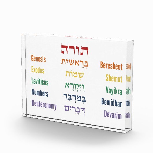 Fünf Bücher des hebräischen Tora-Englischen in Rai Fotoblock (Rechts)