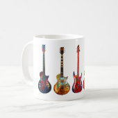 Fünf bunte Gitarren Kaffeetasse (Vorderseite Links)