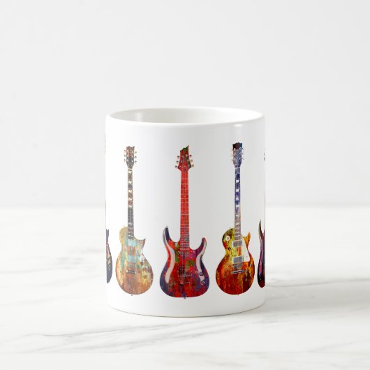 Fünf bunte Gitarren Kaffeetasse (Mittel)