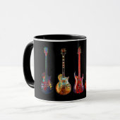 Fünf bunte Gitarren Tasse (Vorderseite Links)