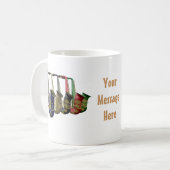 Fünf bunte Saxophones Tasse, Glas oder Reise-Tasse Kaffeetasse (Vorderseite Links)