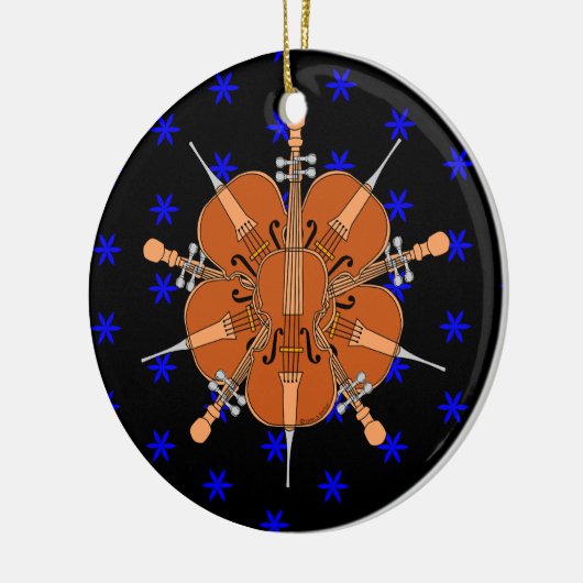 Fünf Cellos Keramik Ornament (Links)