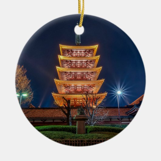 Fünf-Dach Pagode am Asakusa Tempel, Tokyo Keramik Ornament (Vorne)