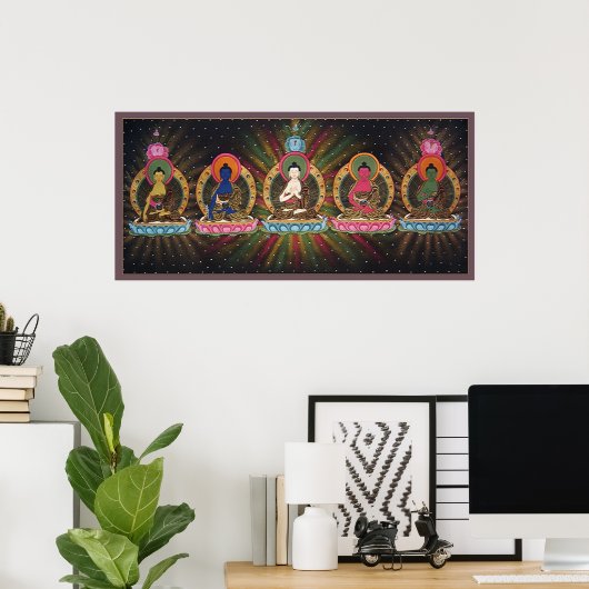 Fünf Dhyani Buddhas Poster (Heimbüro)