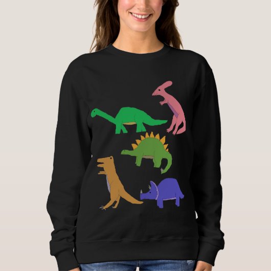 Fünf Dinosaurier-Kleidung Sweatshirt (Vorderseite)