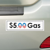 Fünf Dollar-Gas Obama Autoaufkleber (Auf Auto)