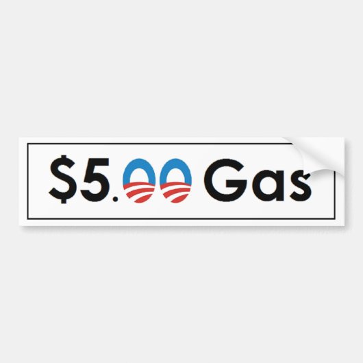 Fünf Dollar-Gas Obama Autoaufkleber (Vorne)