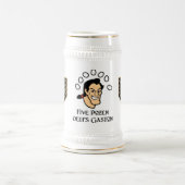 Fünf Dutzend Ouefs Gaston/Herren FF-Logo Stein Bierglas (Mittel)