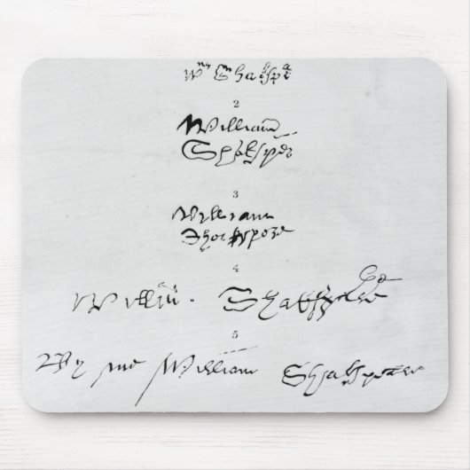 Fünf echte Autogramme von William Shakespeare Mousepad (Vorne)